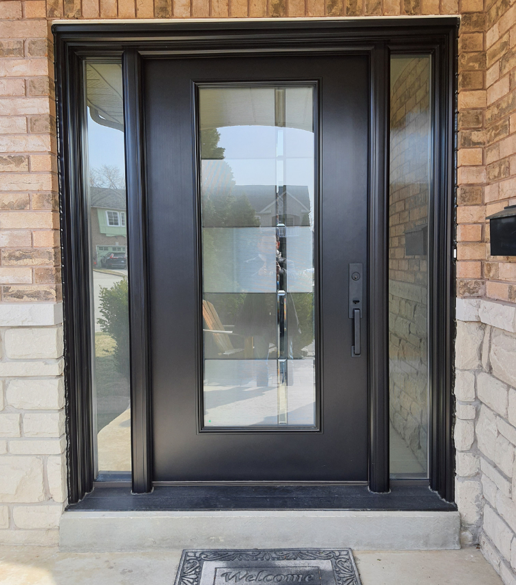 Black Steel Door with Sidelites in Woodbridge | Windowsville